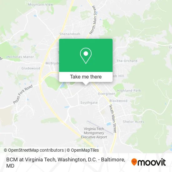 BCM at Virginia Tech map