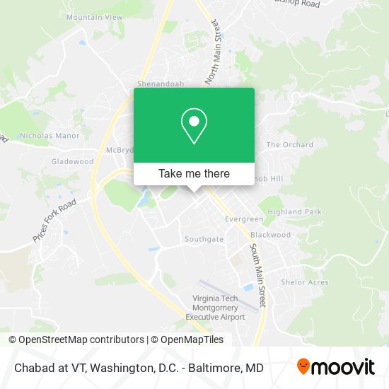 Mapa de Chabad at VT