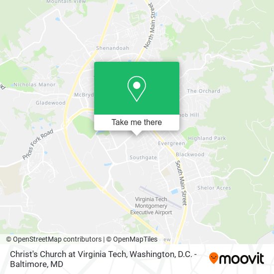 Mapa de Christ's Church at Virginia Tech
