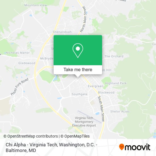 Mapa de Chi Alpha - Virginia Tech