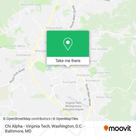 Chi Alpha - Virginia Tech map