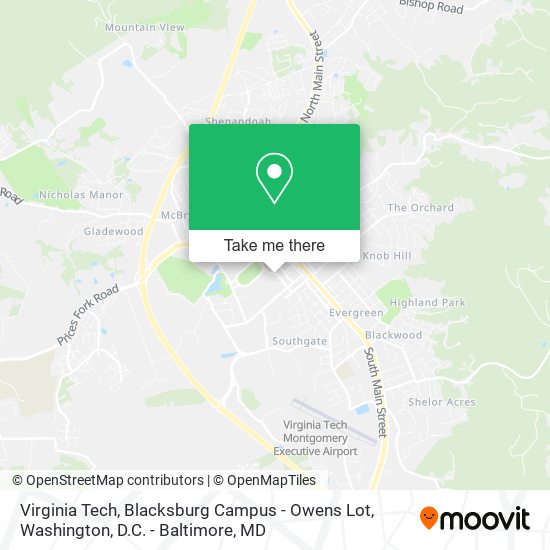 Virginia Tech, Blacksburg Campus - Owens Lot map
