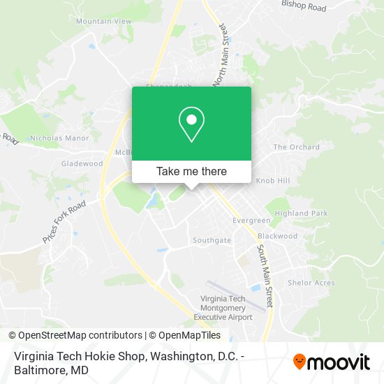 Virginia Tech Hokie Shop map