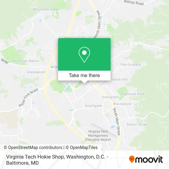 Virginia Tech Hokie Shop map