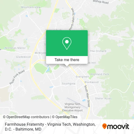 Farmhouse Fraternity - Virginia Tech map