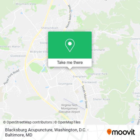 Blacksburg Acupuncture map
