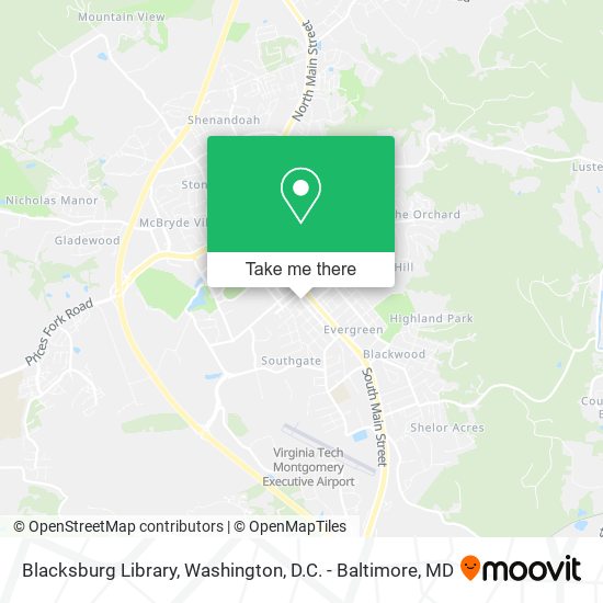 Blacksburg Library map