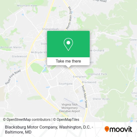 Mapa de Blacksburg Motor Company