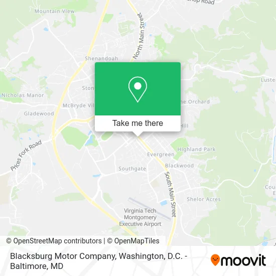 Blacksburg Motor Company map