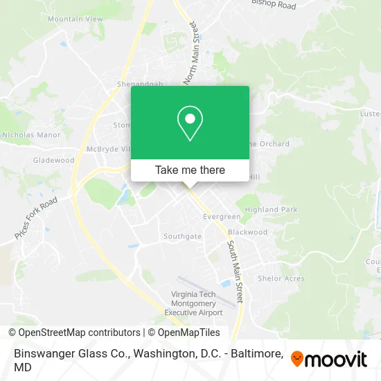 Binswanger Glass Co. map