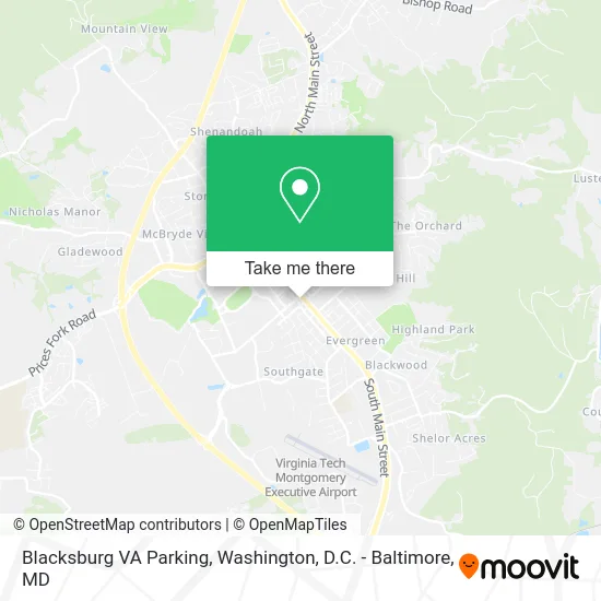 Blacksburg VA Parking map