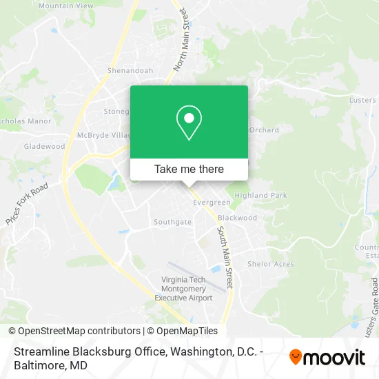 Streamline Blacksburg Office map
