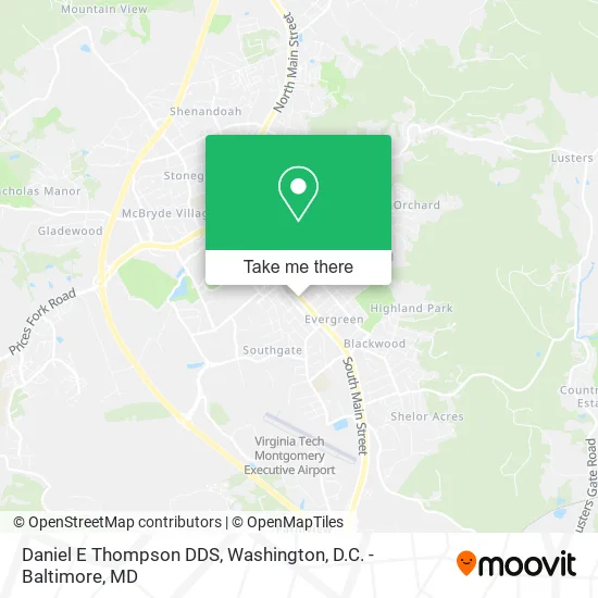 Daniel E Thompson DDS map