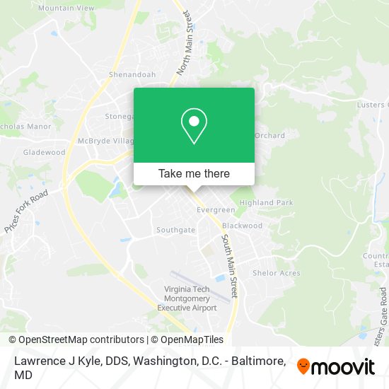 Lawrence J Kyle, DDS map