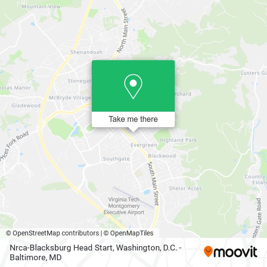Mapa de Nrca-Blacksburg Head Start