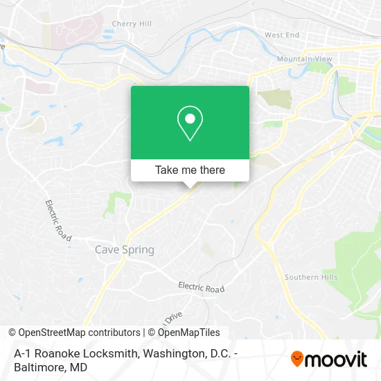 A-1 Roanoke Locksmith map