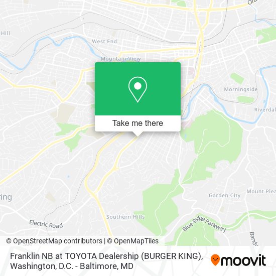 Franklin NB at TOYOTA Dealership (BURGER KING) map