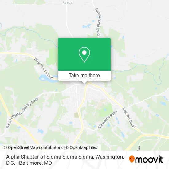 Alpha Chapter of Sigma Sigma Sigma map