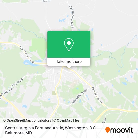 Central Virginia Foot and Ankle map