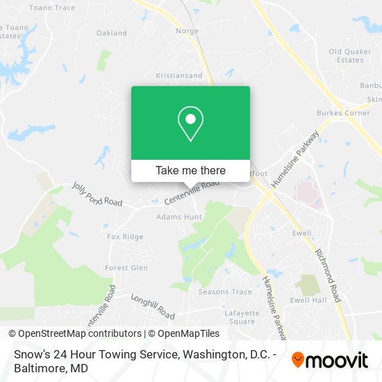 Mapa de Snow's 24 Hour Towing Service