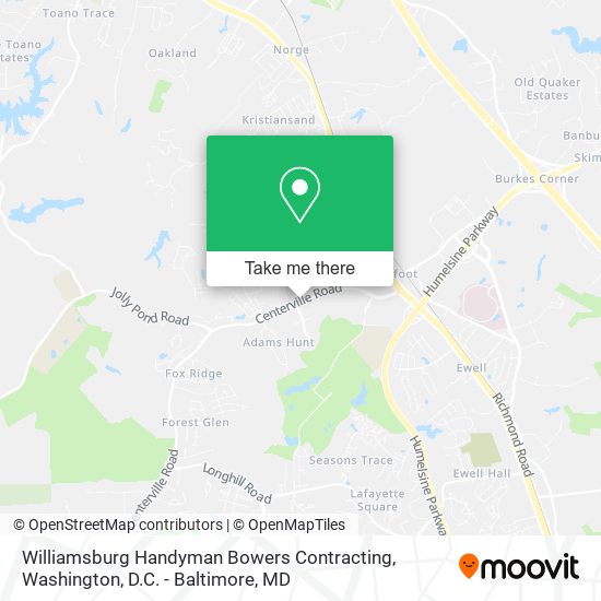 Williamsburg Handyman Bowers Contracting map