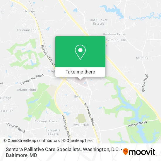 Sentara Palliative Care Specialists map