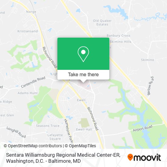 Sentara Williamsburg Regional Medical Center-ER map