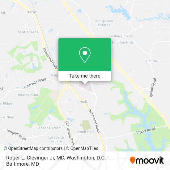 Roger L. Clevinger Jr, MD map