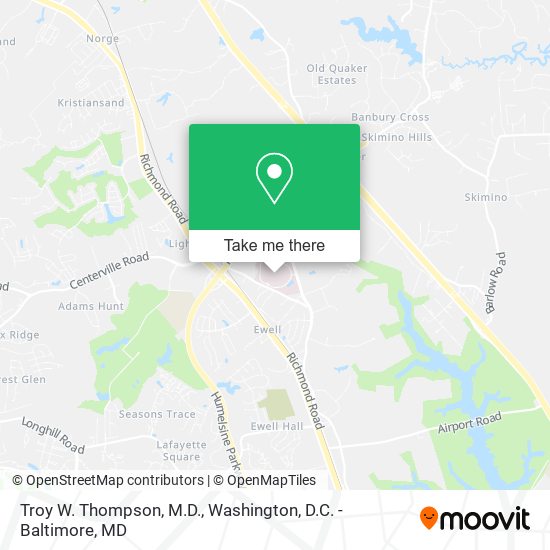 Troy W. Thompson, M.D. map