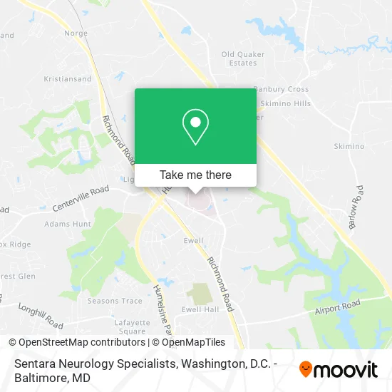 Sentara Neurology Specialists map