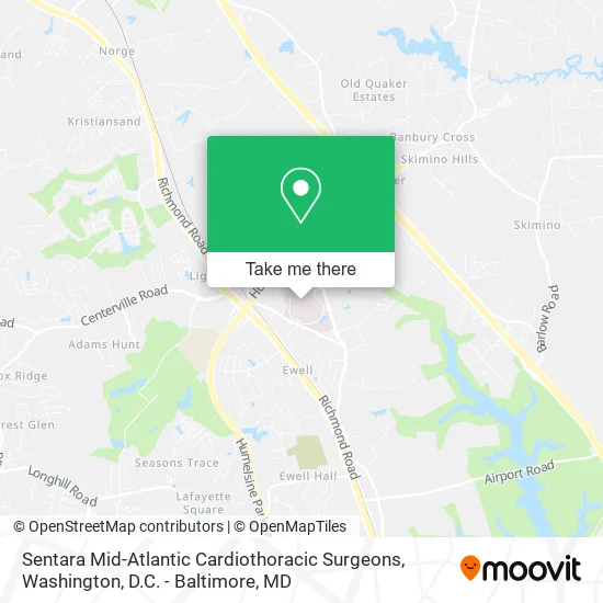 Sentara Mid-Atlantic Cardiothoracic Surgeons map