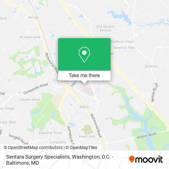 Sentara Surgery Specialists map