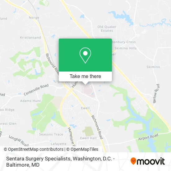 Sentara Surgery Specialists map