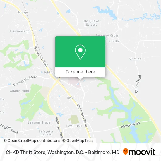 CHKD Thrift Store map