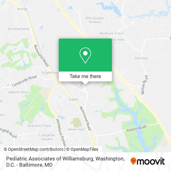 Pediatric Associates of Williamsburg map