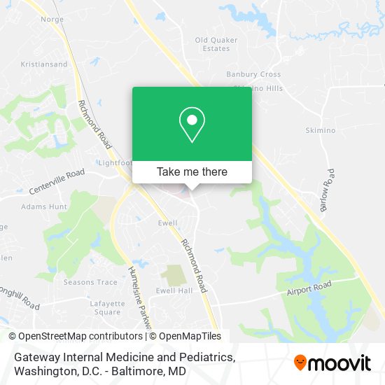Gateway Internal Medicine and Pediatrics map