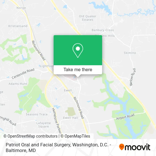 Patriot Oral and Facial Surgery map