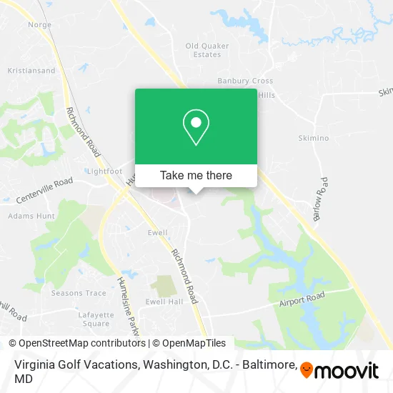 Virginia Golf Vacations map