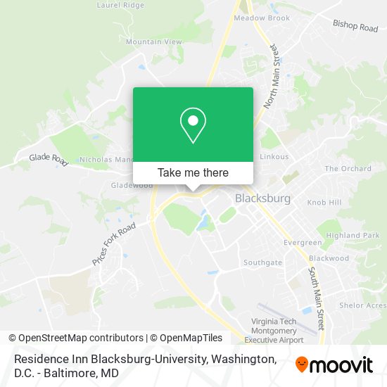 Mapa de Residence Inn Blacksburg-University