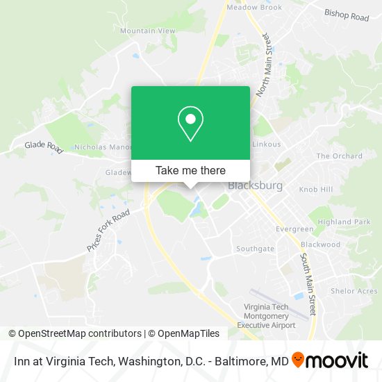 Inn at Virginia Tech map
