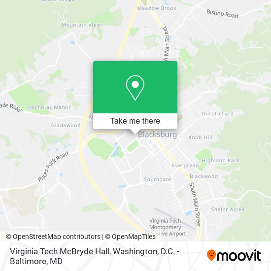 Mapa de Virginia Tech McBryde Hall