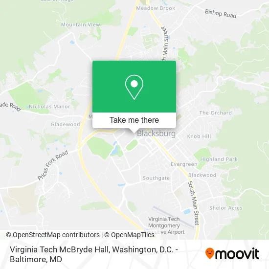 Mapa de Virginia Tech McBryde Hall
