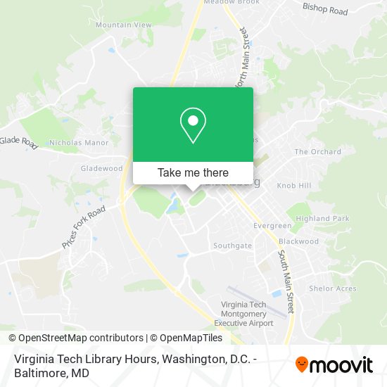 Virginia Tech Library Hours map