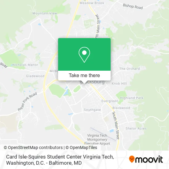 Card Isle-Squires Student Center Virginia Tech map