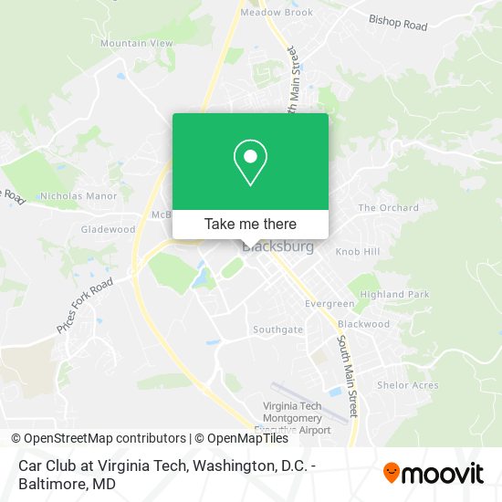Mapa de Car Club at Virginia Tech
