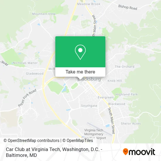 Car Club at Virginia Tech map