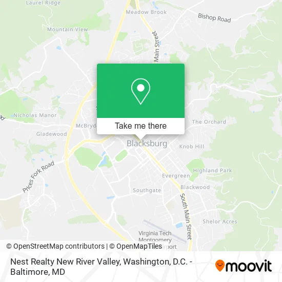 Mapa de Nest Realty New River Valley