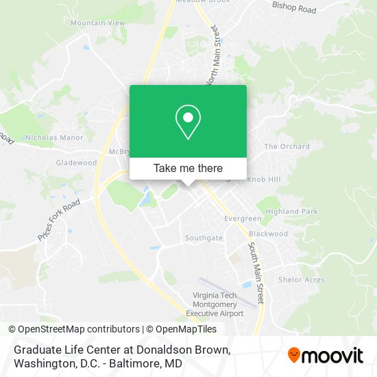 Mapa de Graduate Life Center at Donaldson Brown