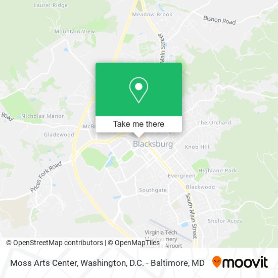Moss Arts Center map