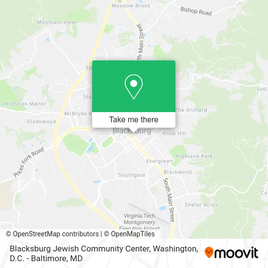 Blacksburg Jewish Community Center map